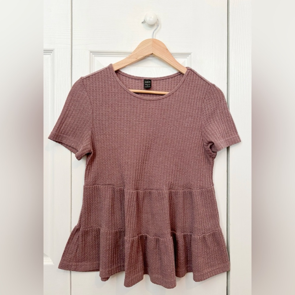 |Shein Ruffle Hem Knit Blouse| ~Size S~ Lightly Worn~Color:Purple